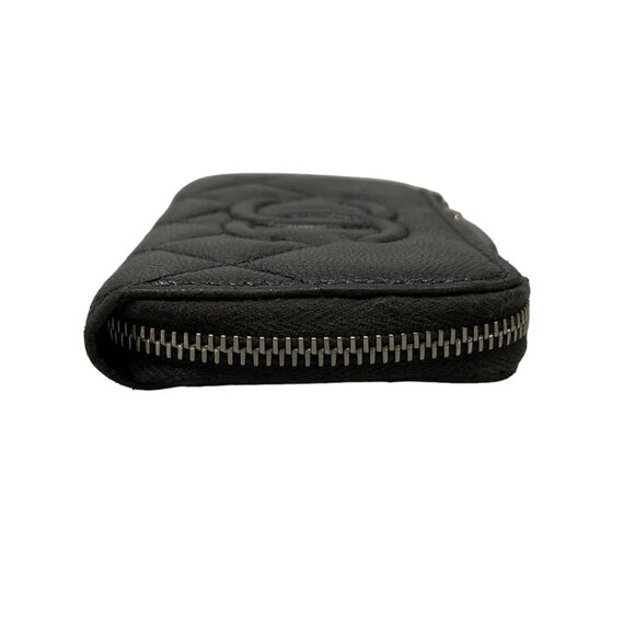 Auth CHANEL Matelasse Dark Gray Lambskin Coin Case - Picture 6 of 10